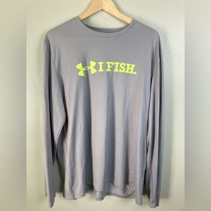 Under Armour grey HeatGear I Fish long sleeve shirt XL